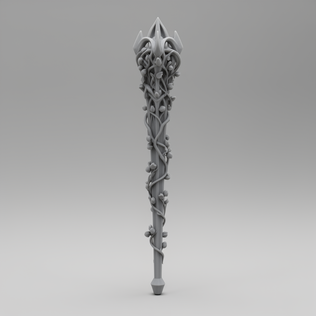 Gothic Vine Wand STL – Free 3D Print Model | Remeshy