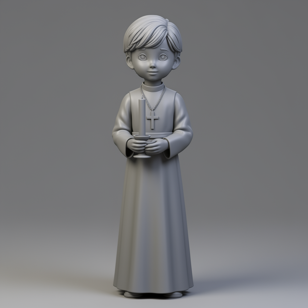 First Communion Girl Figurine STL – Free 3D Print Model | Remeshy