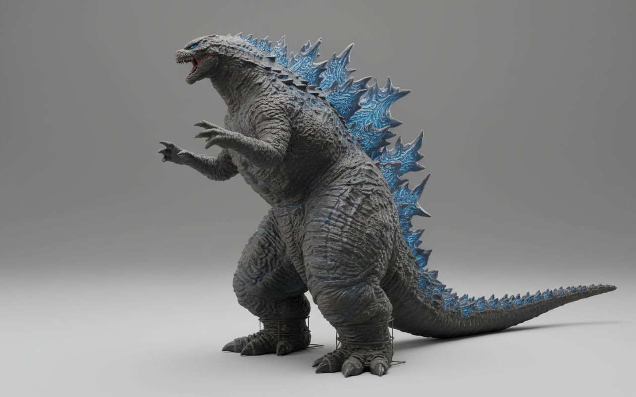 Godzilla Figurine STL Free 3D Print Model Remeshy