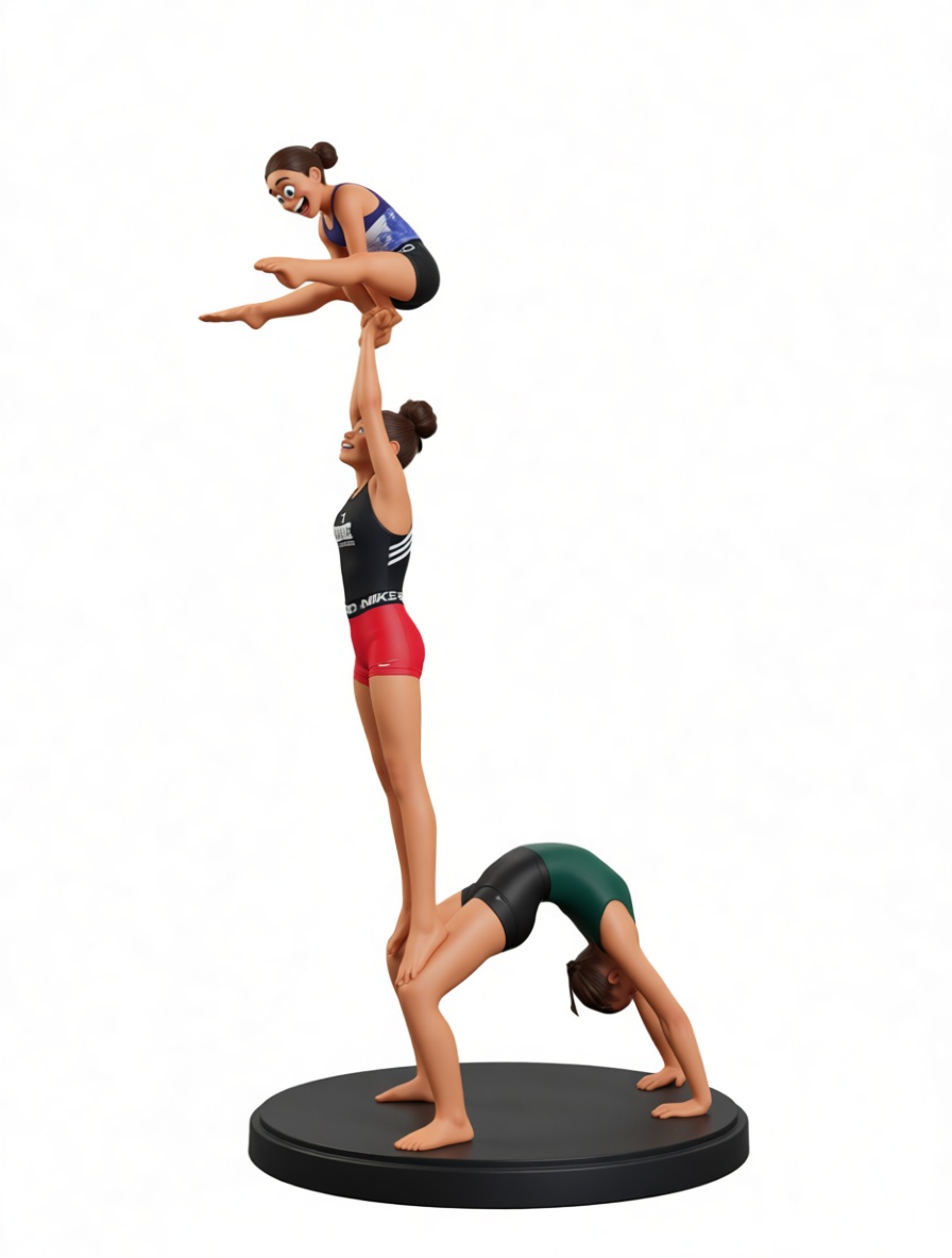 Acrobatic Trio Sculpture STL – Free 3D Print Model | Remeshy