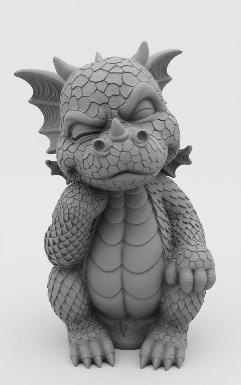 Cute Baby Dragon Figurine STL – Free 3D Print Model | Remeshy