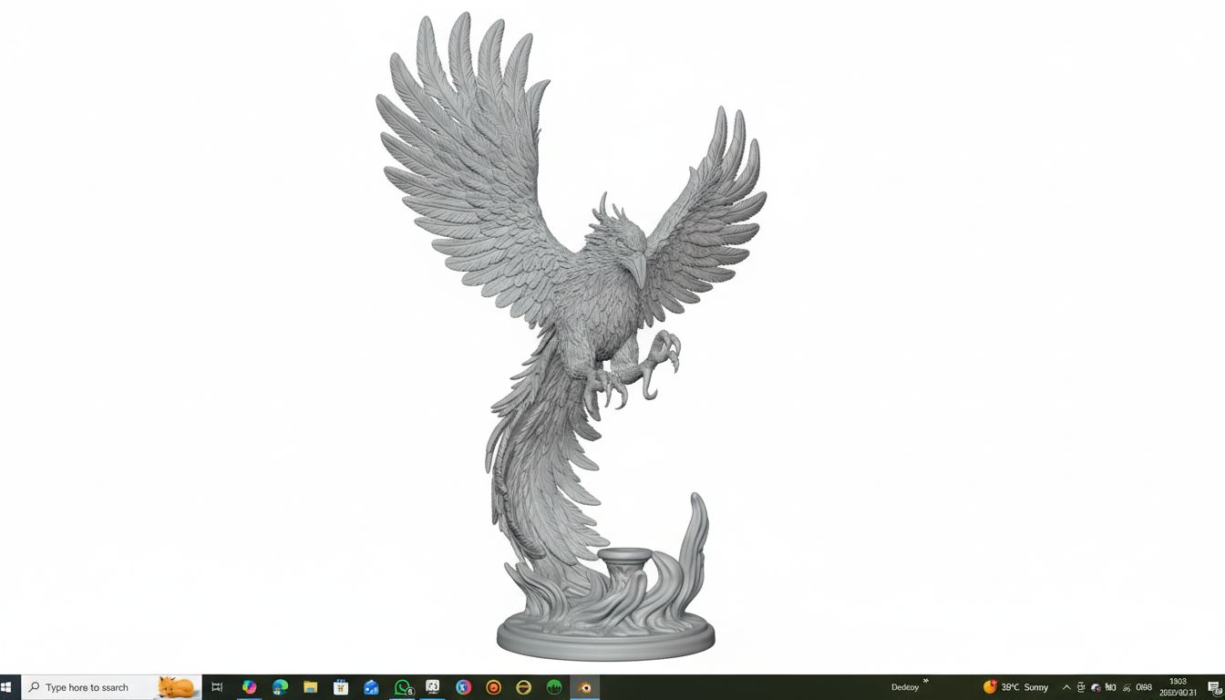 Majestic Phoenix Sculpture STL – Free 3D Print Model | Remeshy