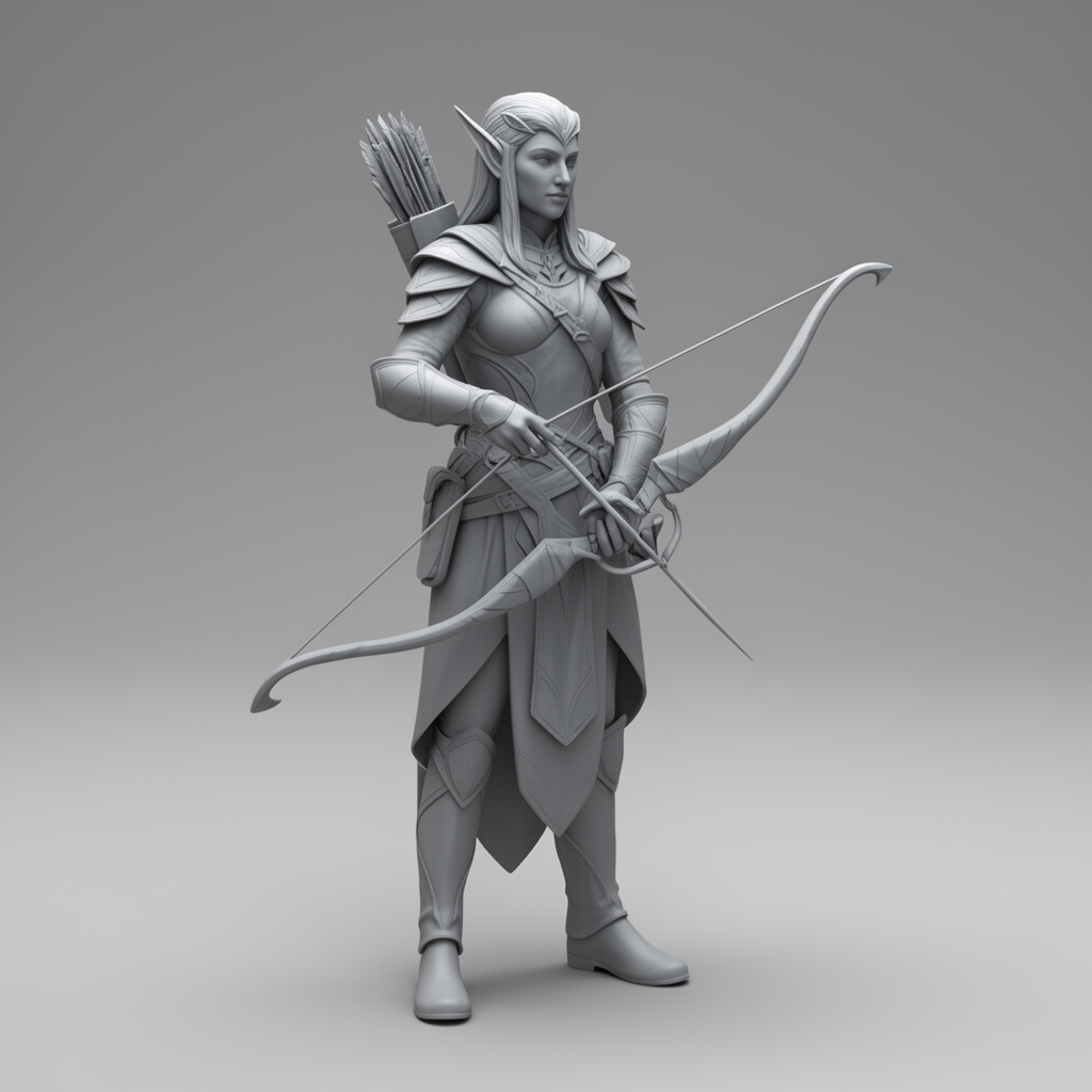 Elven Ranger Figurine STL – Free 3D Print Model | Remeshy