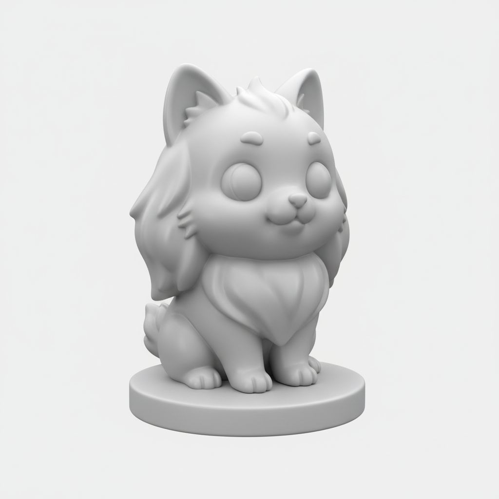 Pomeranian Dog Figurine STL – Free 3D Print Model | Remeshy