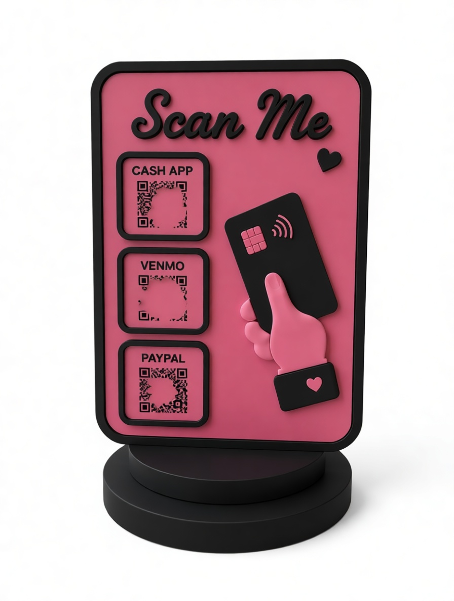 Scan Me Payment Stand STL – Free 3D Print Model | Remeshy