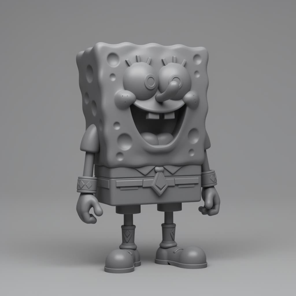SpongeBob Power Ranger Figurine STL – Free 3D Print Model | Remeshy