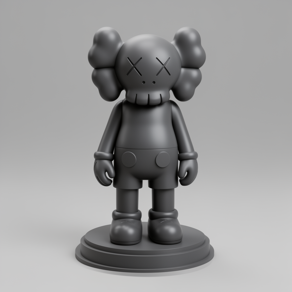 Black KAWS Figure STL – Free 3D Print Model | Remeshy