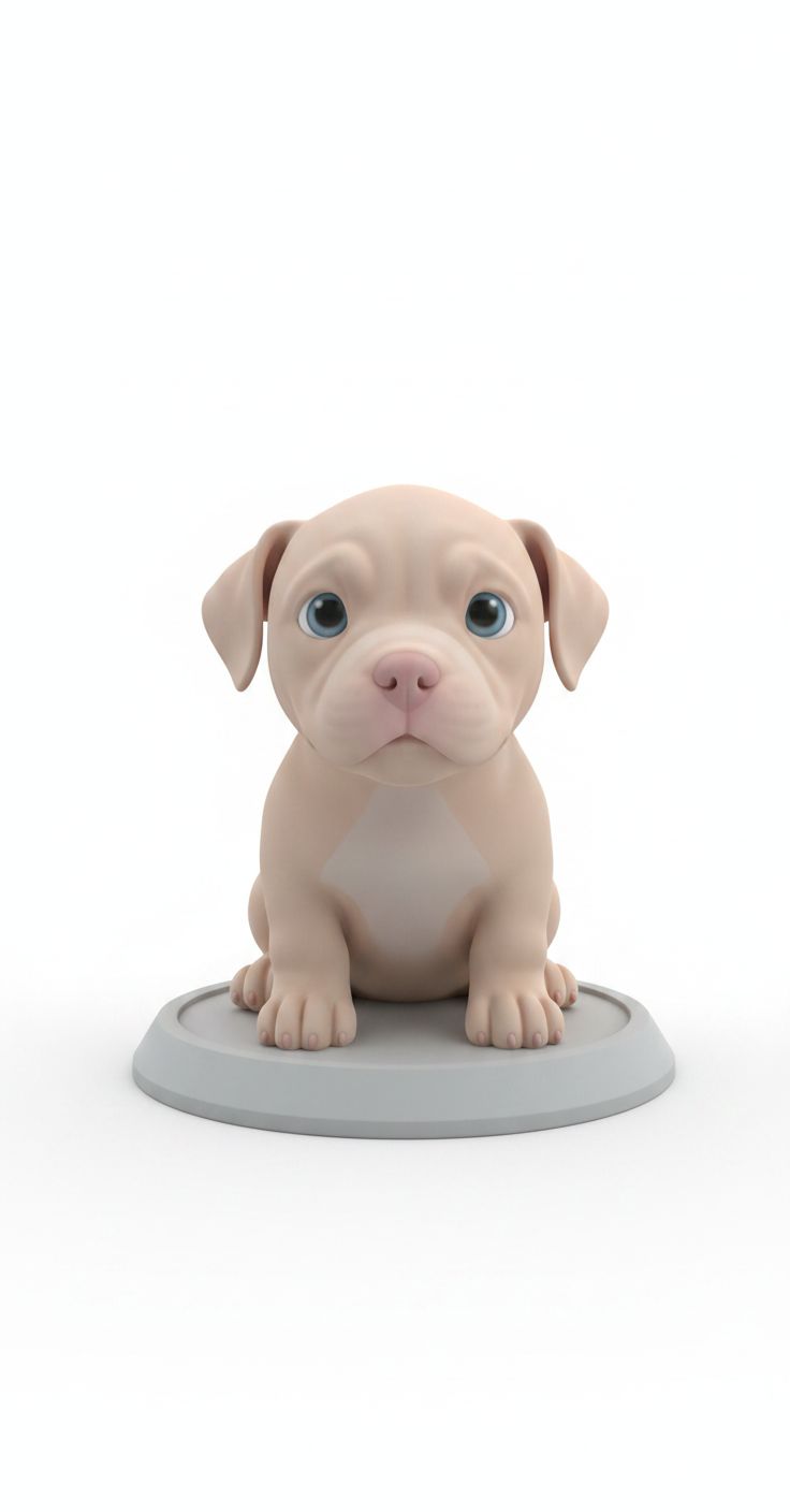 Pitbull Puppy Figurine STL – Free 3D Print Model | Remeshy