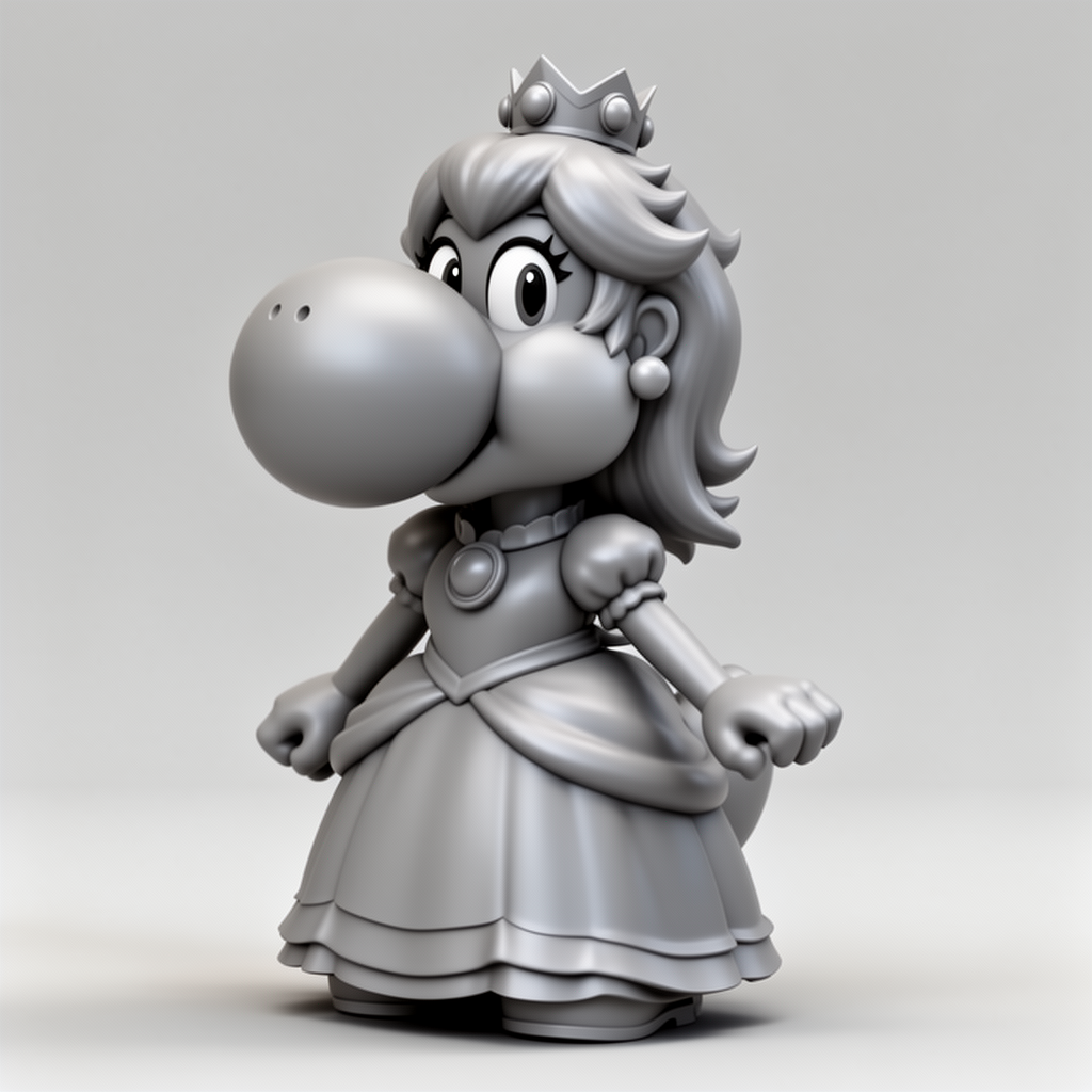 Yoshi Princess Peach Figurine STL – Free 3D Print Model | Remeshy