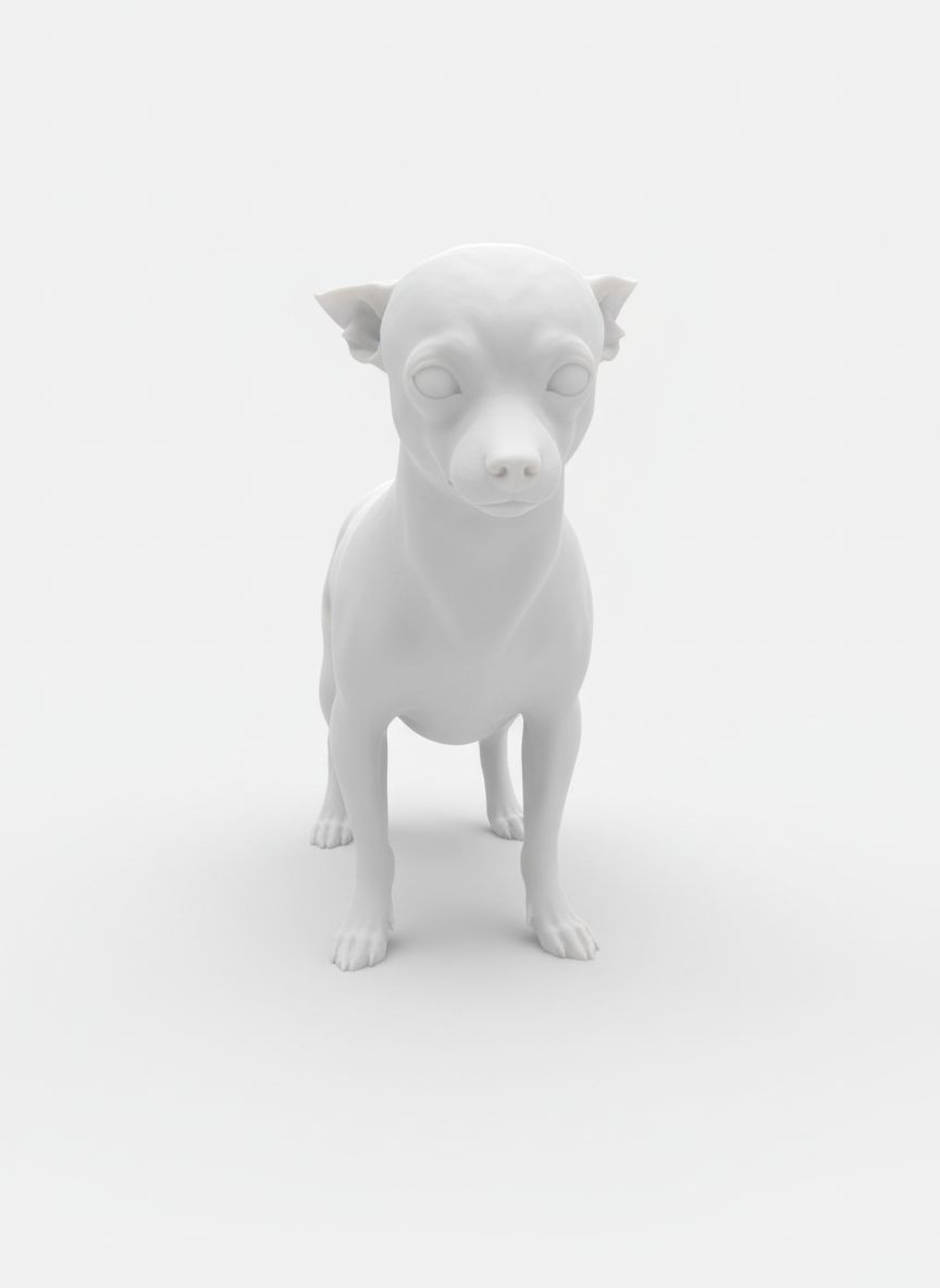 Stylized Dog Sculpture STL – Free 3D Print Model | Remeshy