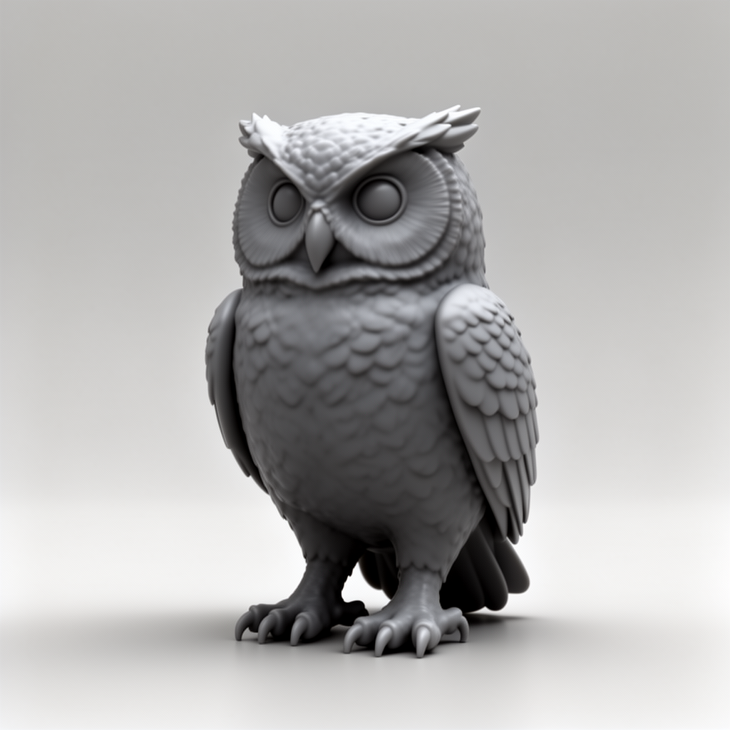 Realistic Owl Figurine STL – Free 3D Print Model | Remeshy
