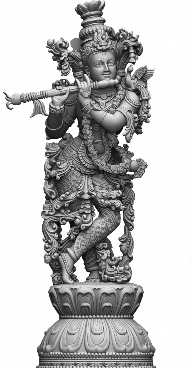 Krishna Statue Figurine STL – Free 3D Print Model | Remeshy