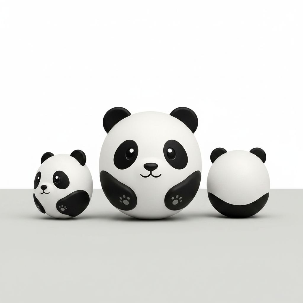 Panda Roly-Poly Figurines STL – Free 3D Print Model | Remeshy