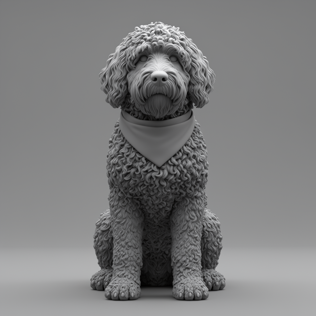 Goldendoodle Dog Figurine STL – Free 3D Print Model | Remeshy