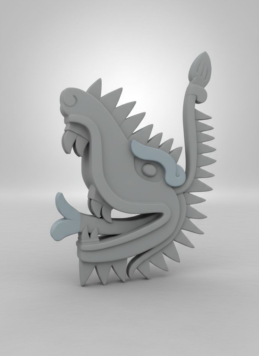 Quetzalcoatl Aztec Sculpture STL – Free 3D Print Model | Remeshy