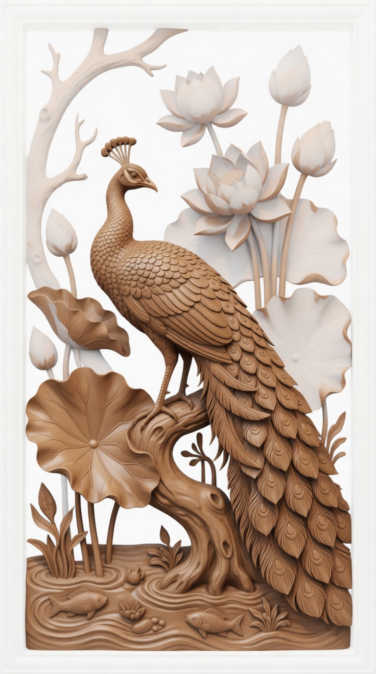 Peacock Wood Relief STL – Free 3D Print Model | Remeshy