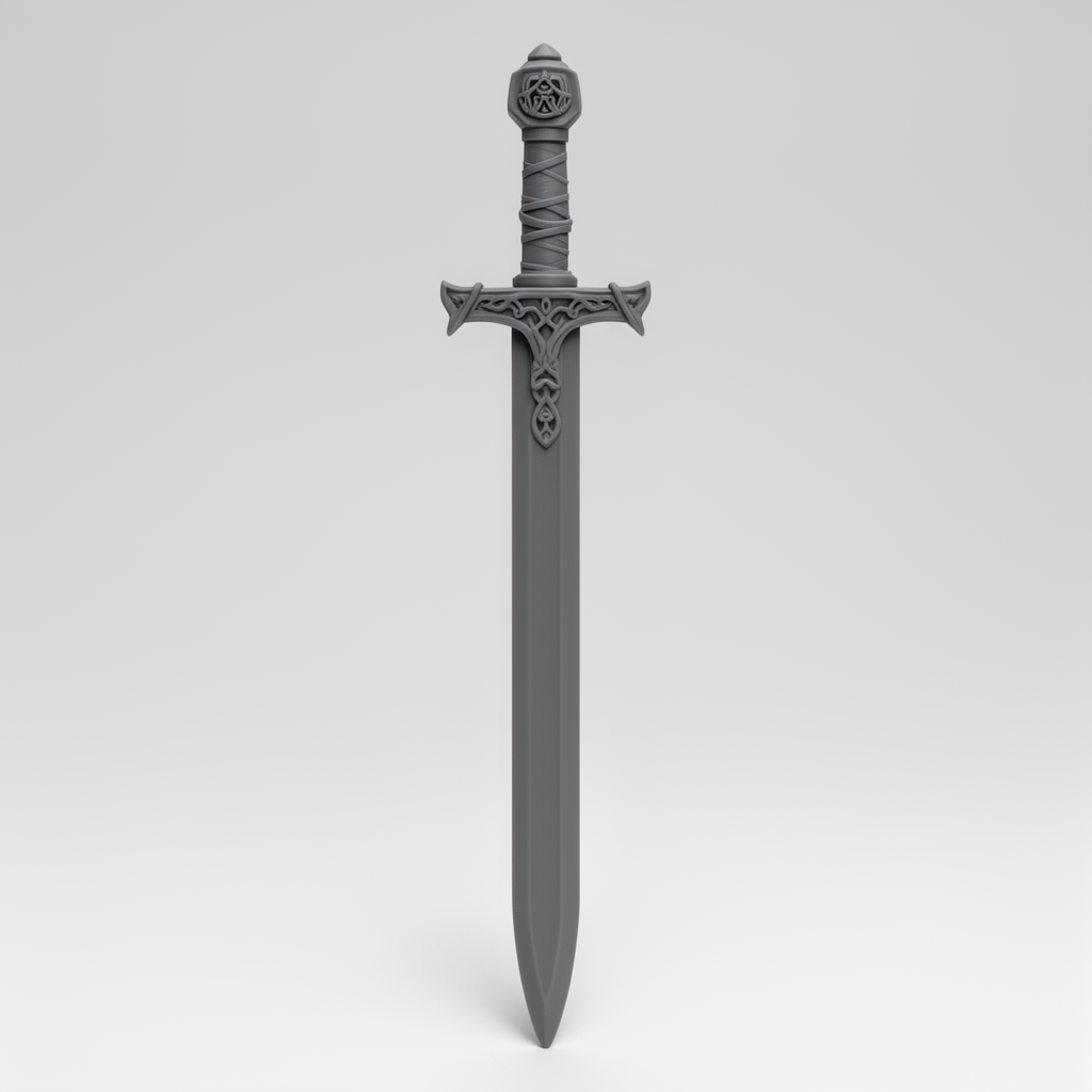 Medieval Sword Model STL – Free 3D Print Model | Remeshy