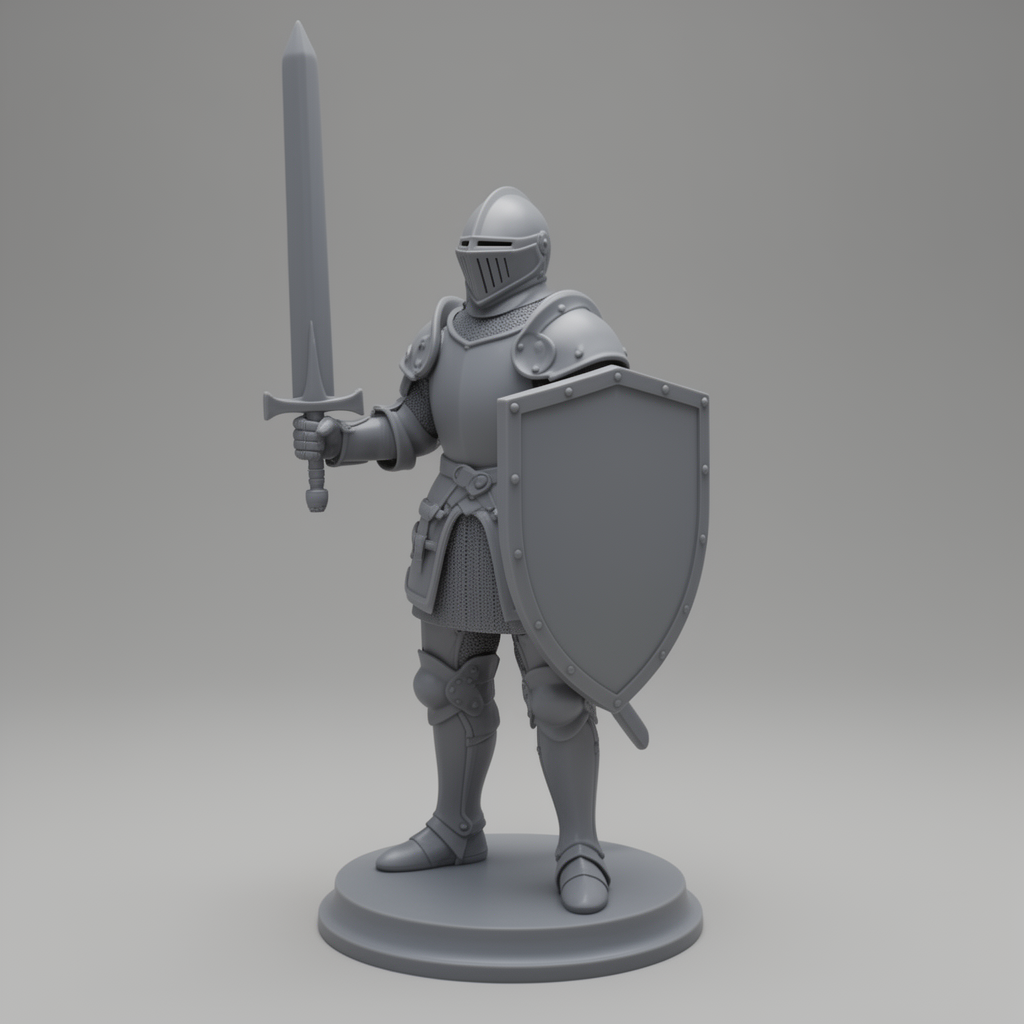 Medieval Knight Figurine STL – Free 3D Print Model | Remeshy