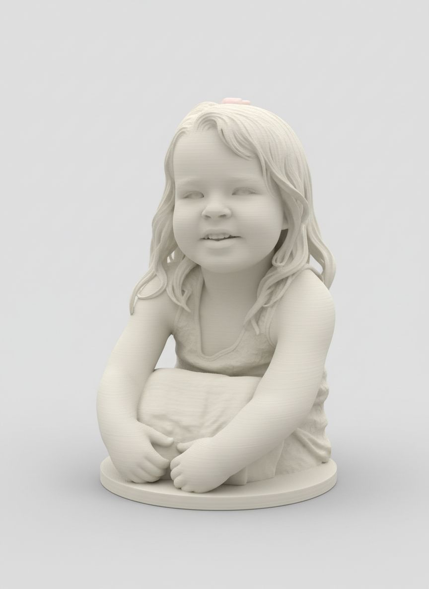 Smiling Little Girl Figure STL – Free 3D Print Model | Remeshy
