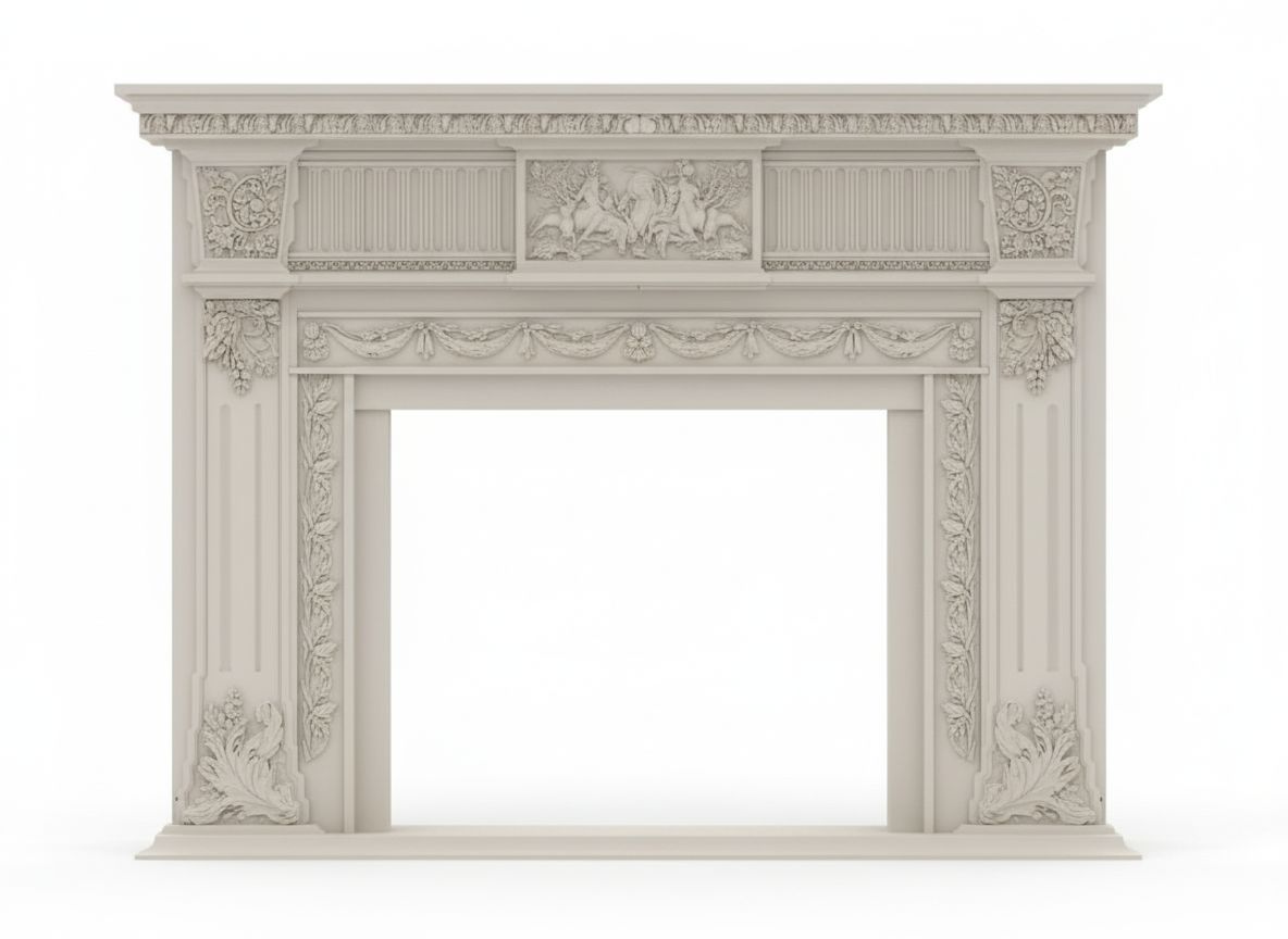 Ornate Fireplace Mantel Model STL – Free 3D Print Model | Remeshy