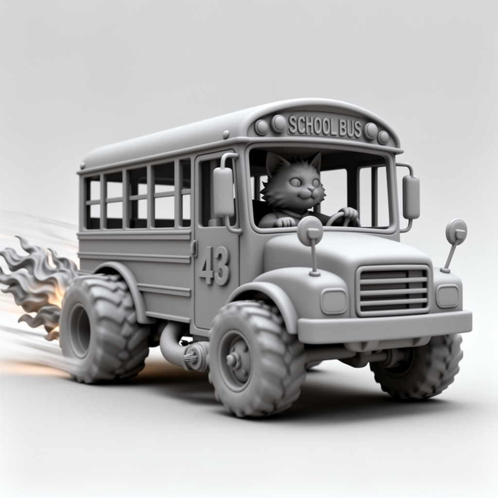 Cat Bus Driver Figurine STL – Free 3D Print Model | Remeshy