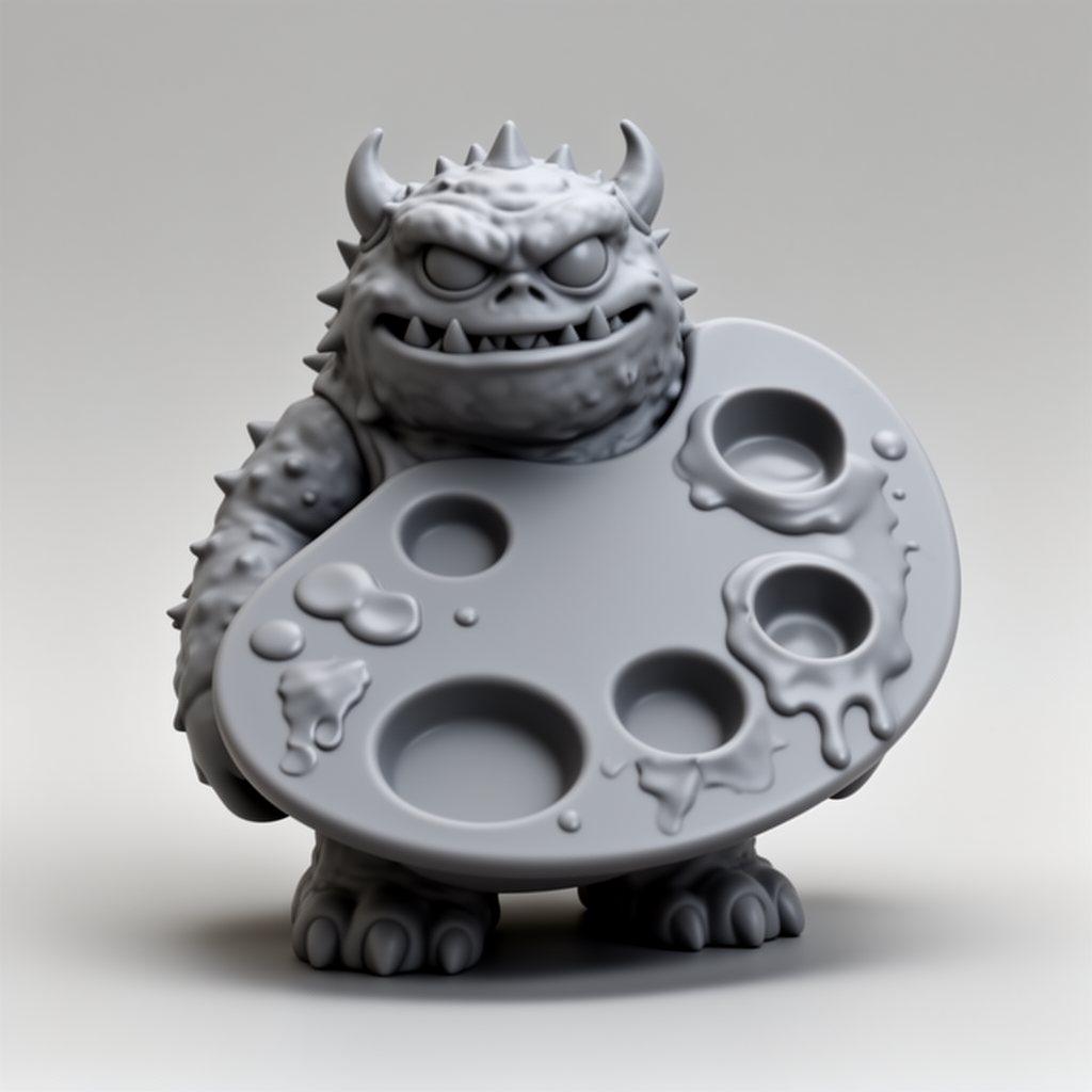 Monster Paint Palette STL – Free 3D Print Model | Remeshy