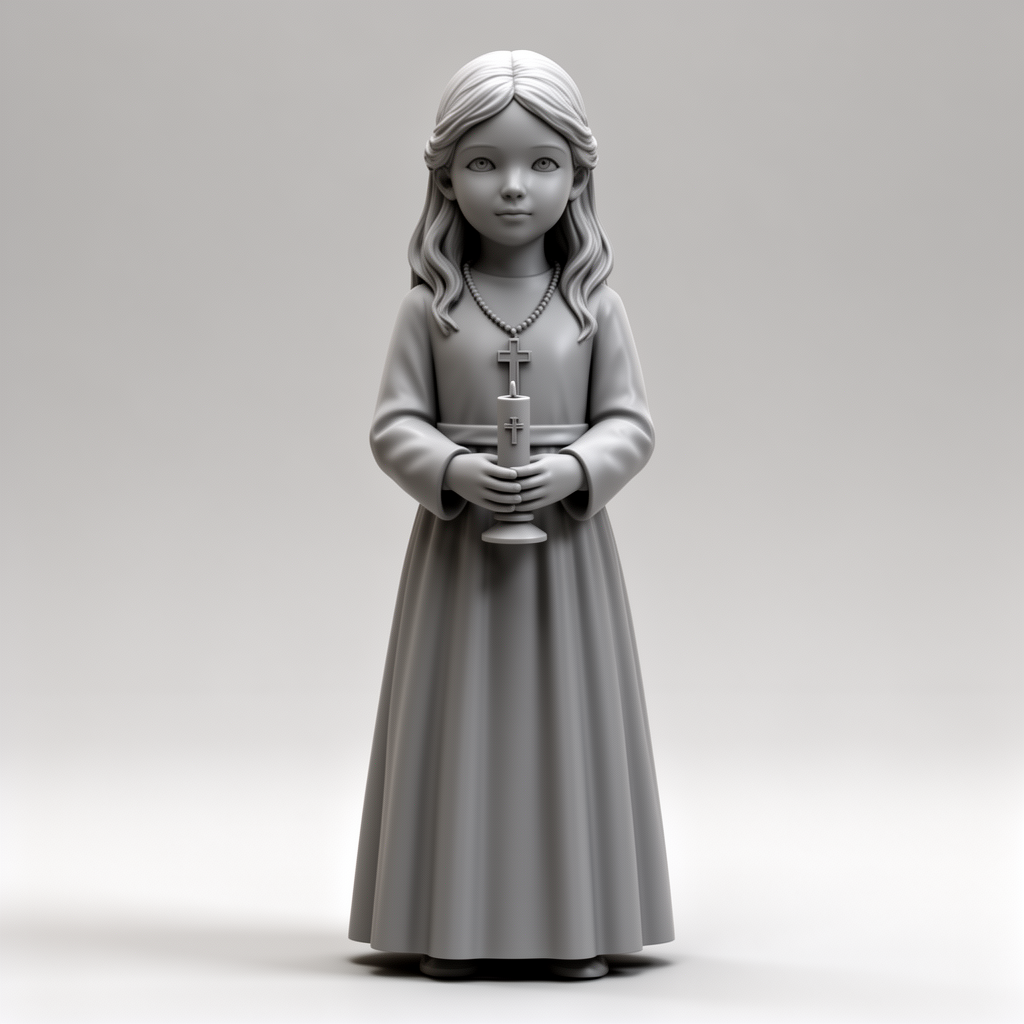 First Communion Girl Figurine STL – Free 3D Print Model | Remeshy