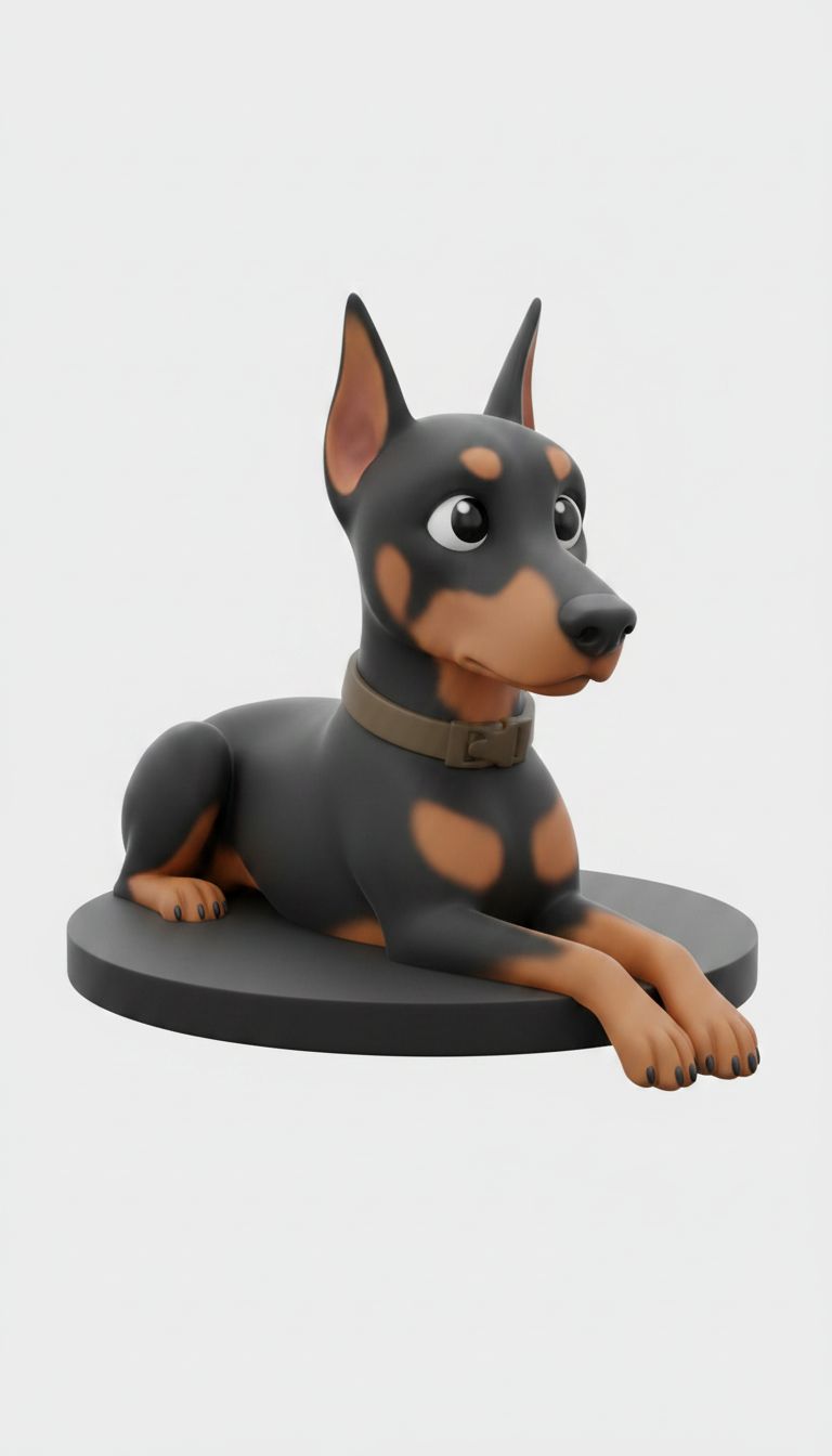 Doberman Pinscher Figurine STL – Free 3D Print Model | Remeshy