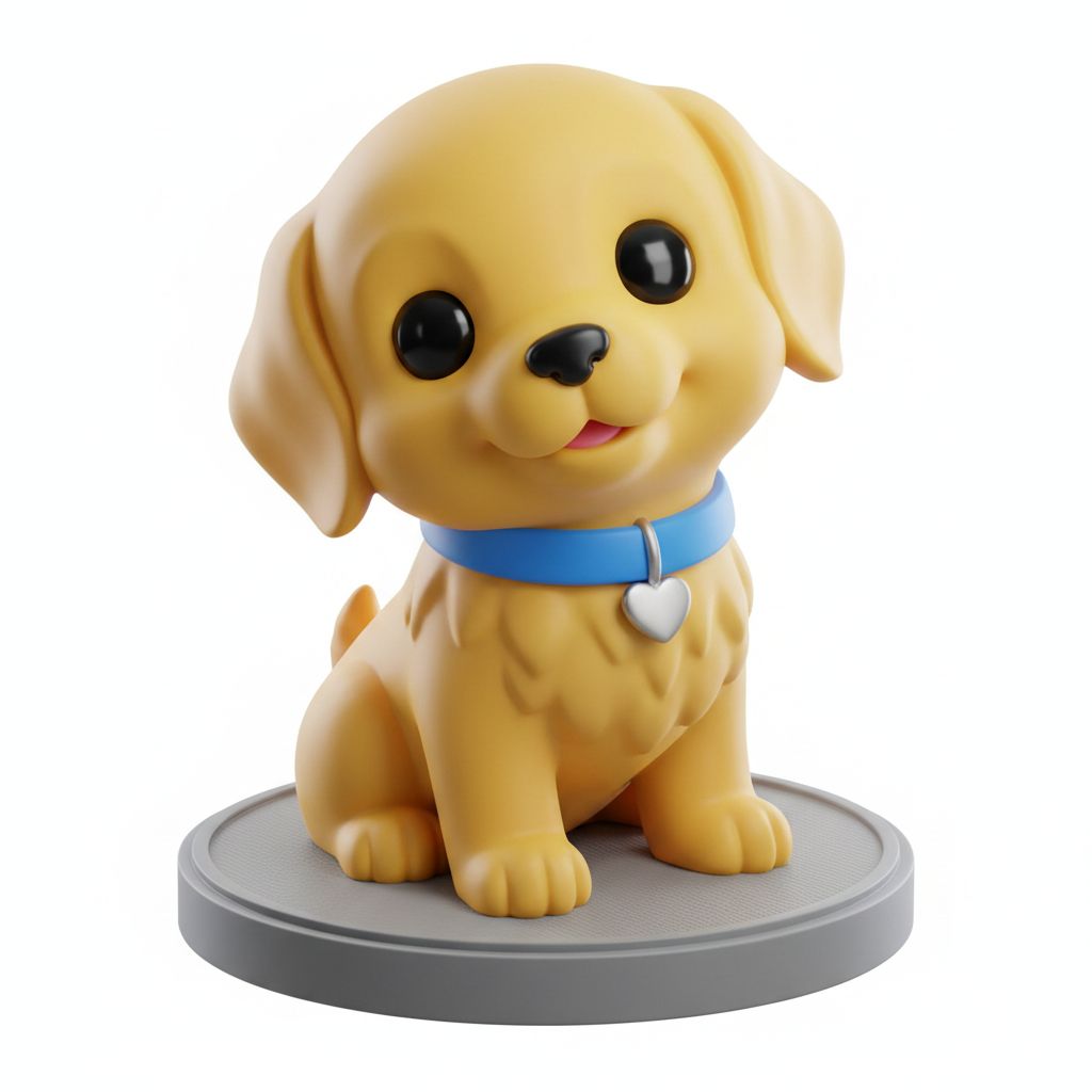 Golden Retriever Puppy Figurine STL – Free 3D Print Model | Remeshy