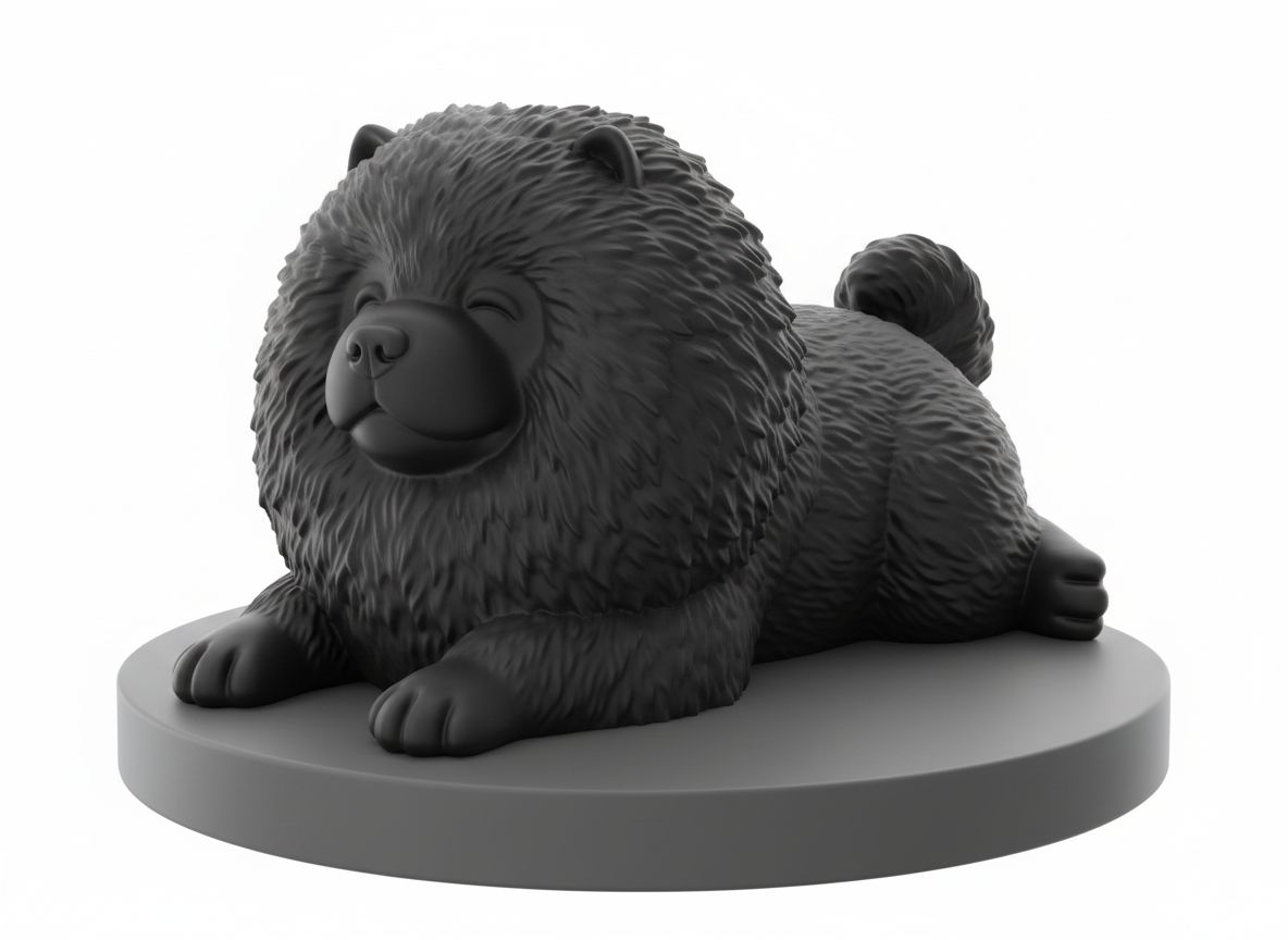 Chow Chow Dog Figurine STL – Free 3D Print Model | Remeshy