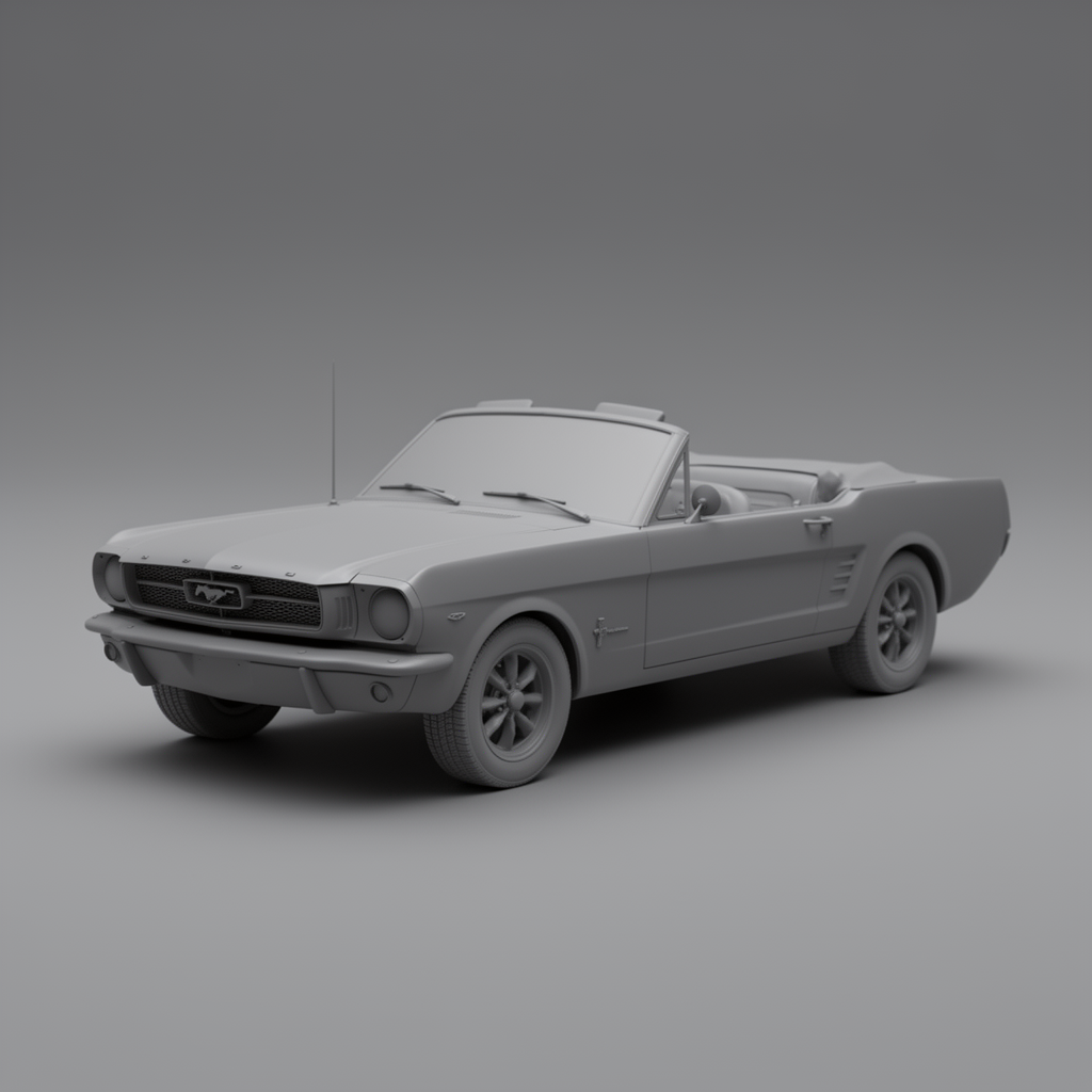 1965 Mustang Convertible Model STL – Free 3D Print Model | Remeshy