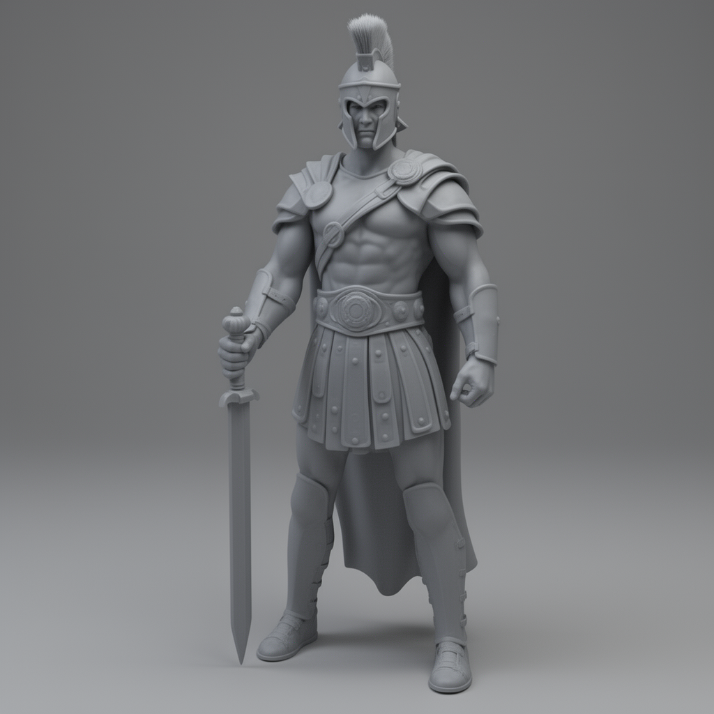 Maximus Gladiator Figurine STL – Free 3D Print Model | Remeshy