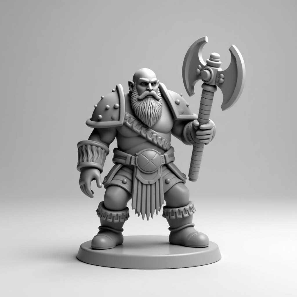 Fantasy Dwarf Warrior Miniature STL – Free 3D Print Model | Remeshy
