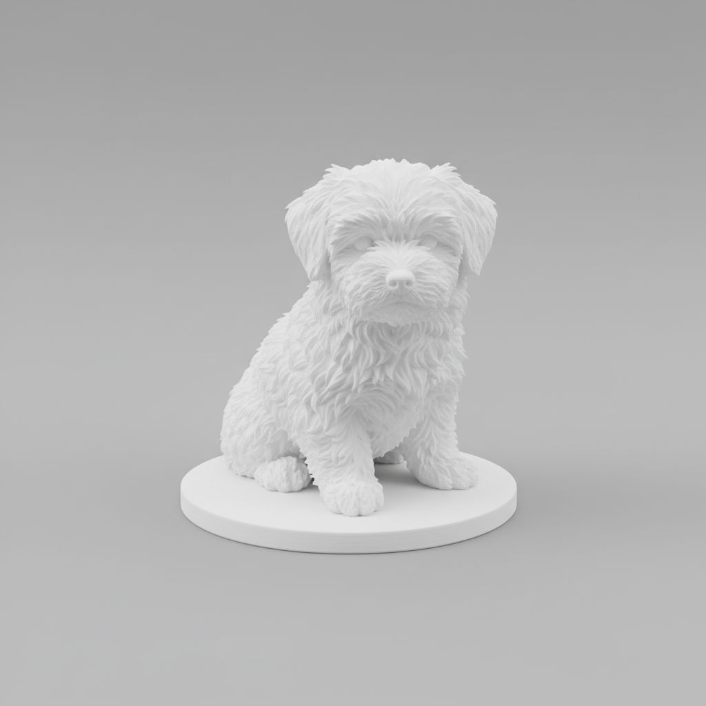 Fluffy Dog Figurine STL – Free 3D Print Model | Remeshy