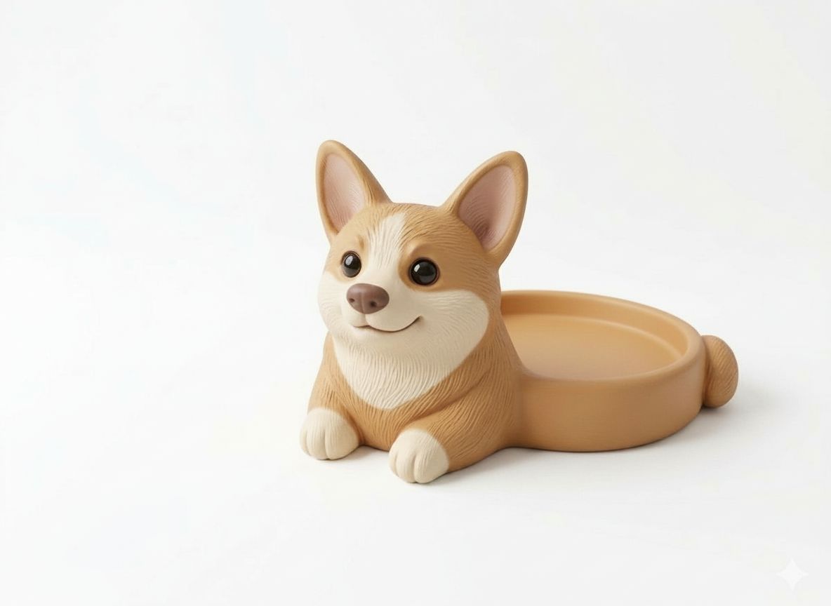 Corgi Dog Tray Figurine STL – Free 3D Print Model | Remeshy
