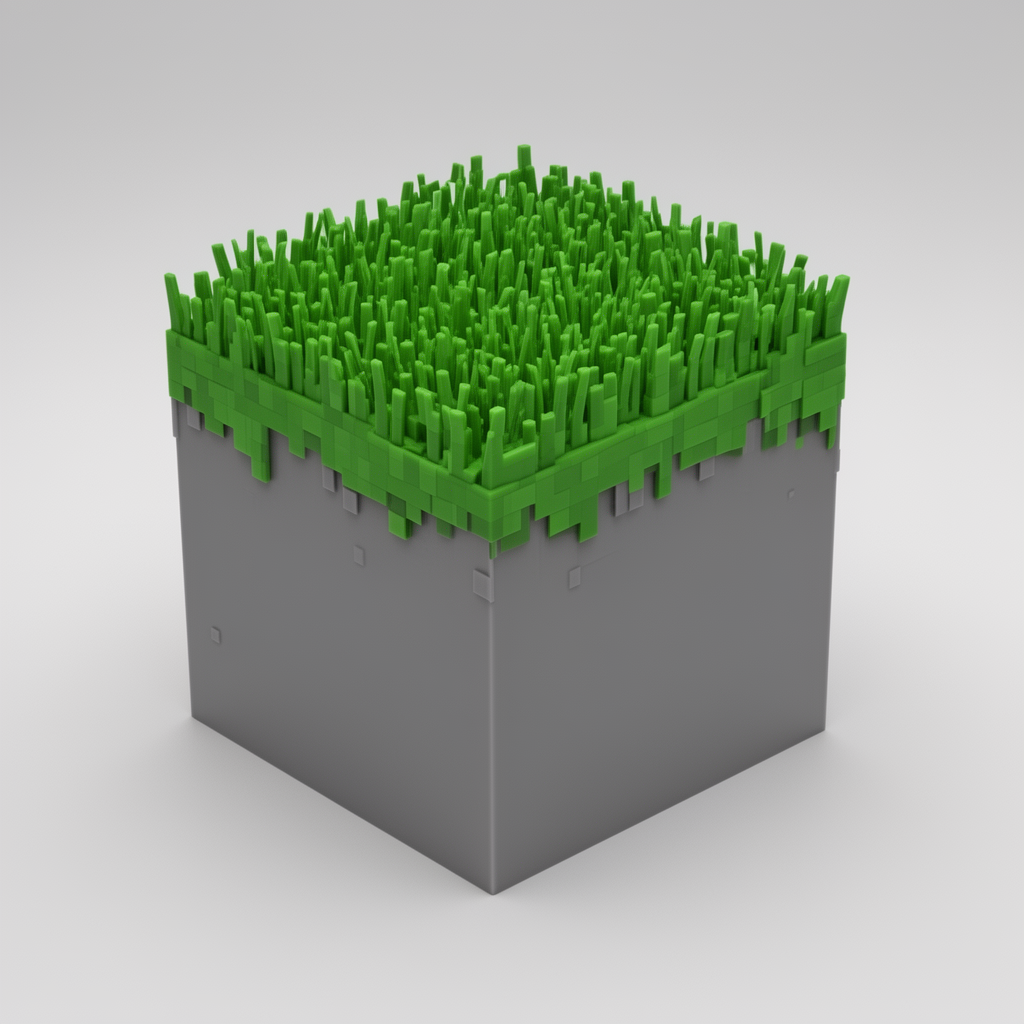 Minecraft Grass Block Model STL – Free 3D Print Model | Remeshy