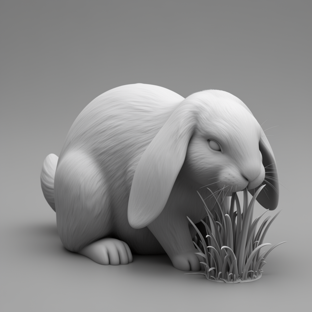 White Rabbit Figurine STL – Free 3D Print Model | Remeshy