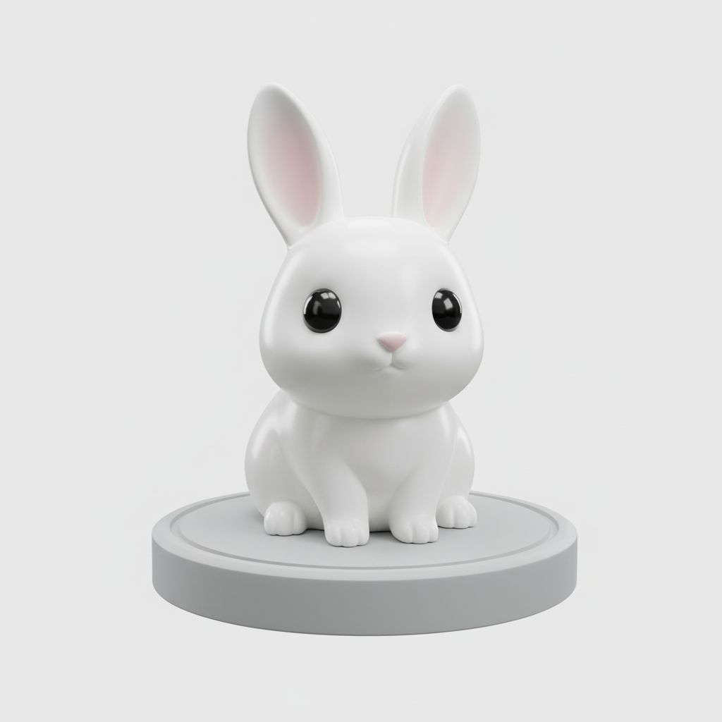 Cute White Bunny Figurine STL – Free 3D Print Model | Remeshy