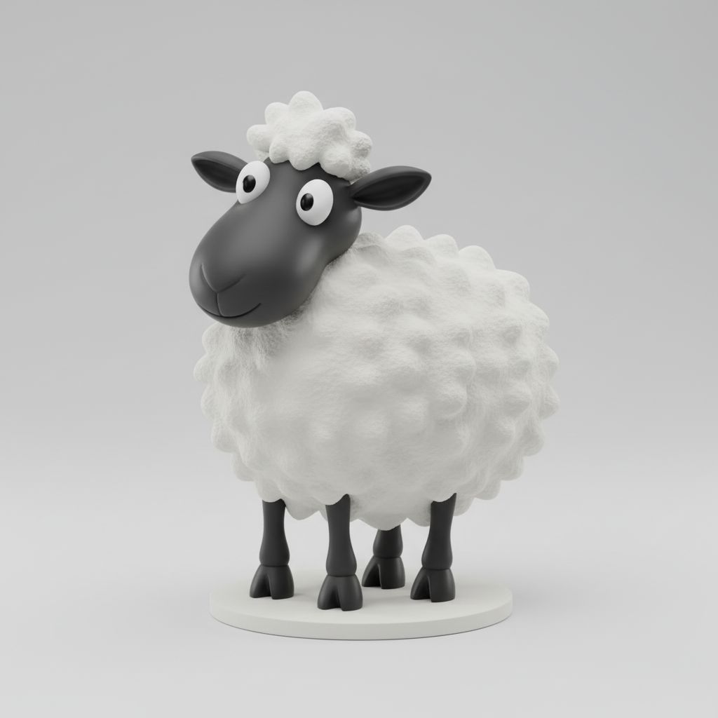 Cute Sheep Figurine STL – Free 3D Print Model | Remeshy