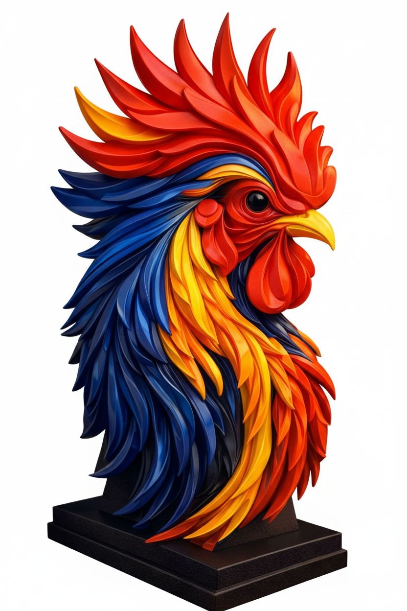 Colorful Rooster Bust STL – Free 3D Print Model | Remeshy