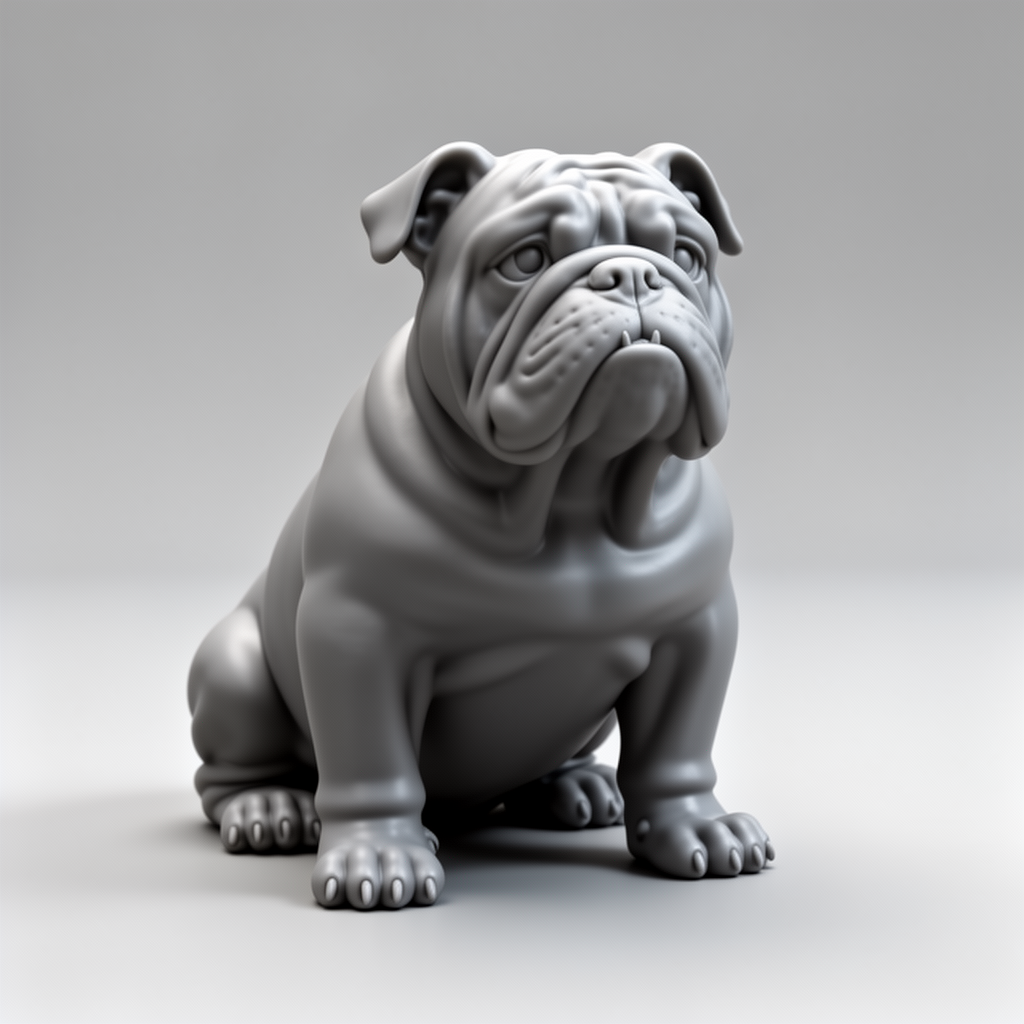 Bulldog Sitting Figurine STL – Free 3D Print Model | Remeshy