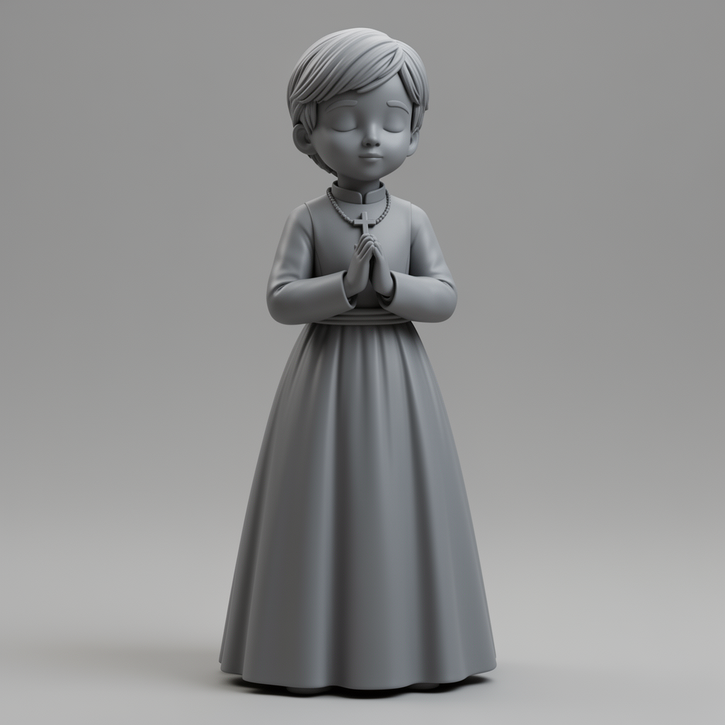 First Communion Girl Figurine STL – Free 3D Print Model | Remeshy