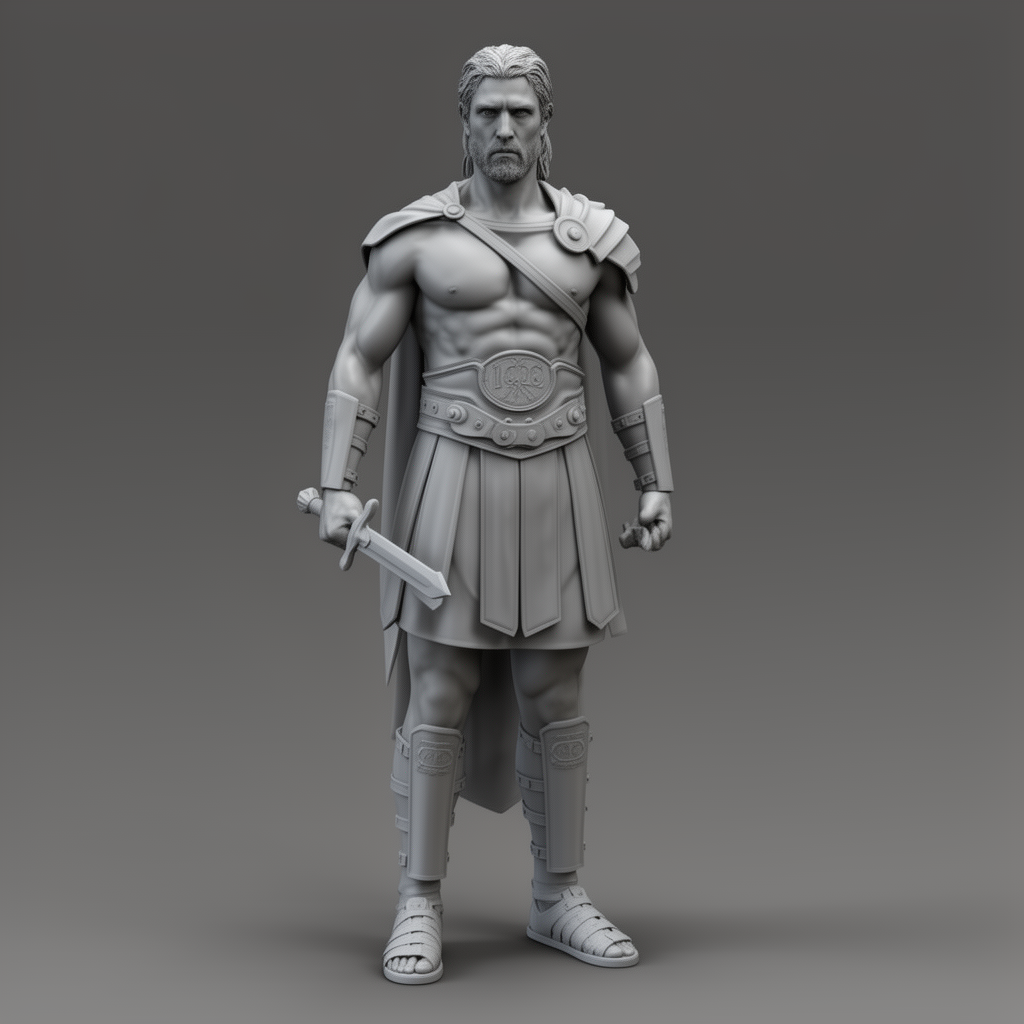 Maximus Gladiator Figurine STL – Free 3D Print Model | Remeshy