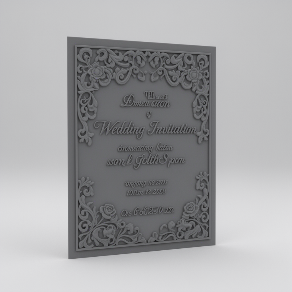 Vintage Wedding Invitation Set STL – Free 3D Print Model | Remeshy