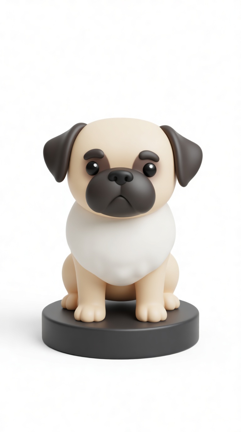Pug Dog Figurine STL – Free 3D Print Model | Remeshy
