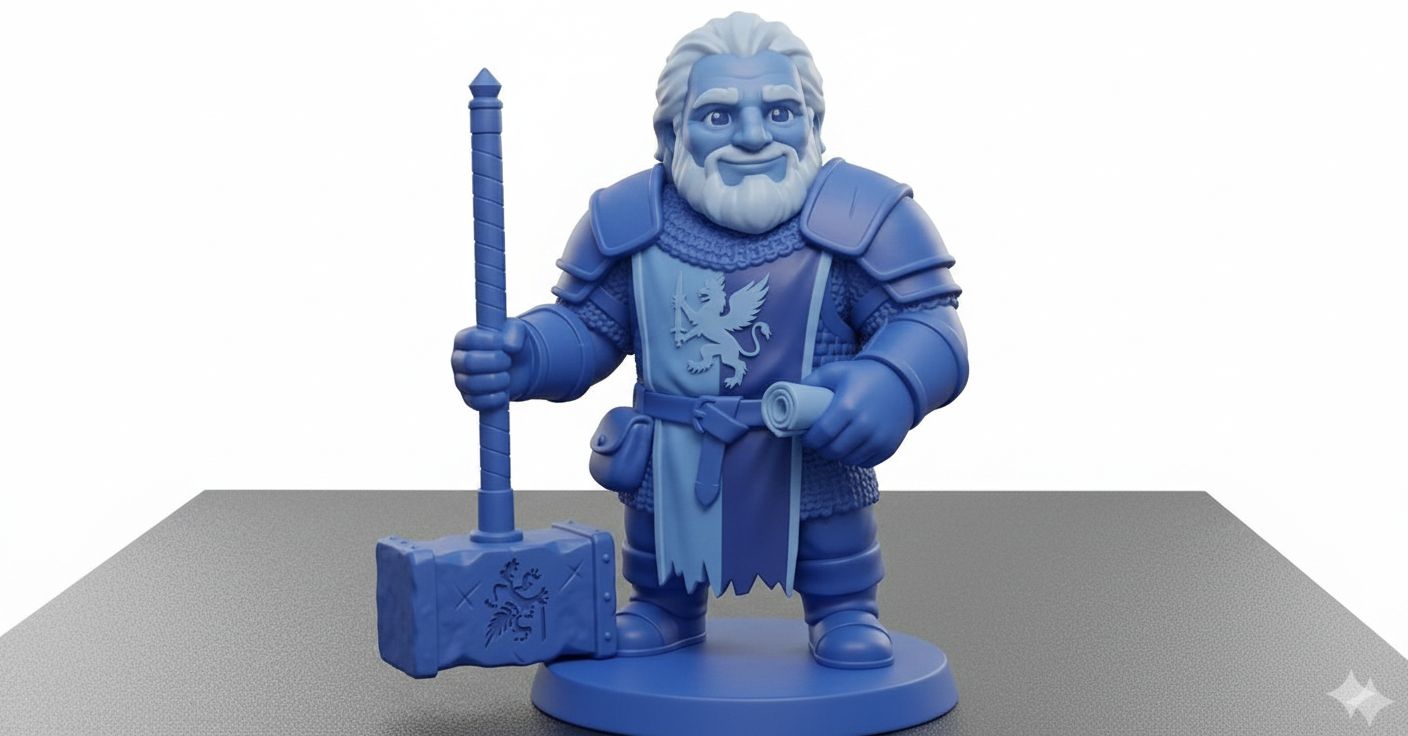 Dwarf Hammer Warrior Figurine STL – Free 3D Print Model | Remeshy