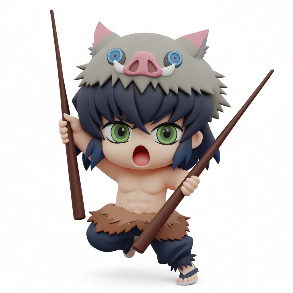 Inosuke Hashibira Figurine STL – Free 3D Print Model | Remeshy