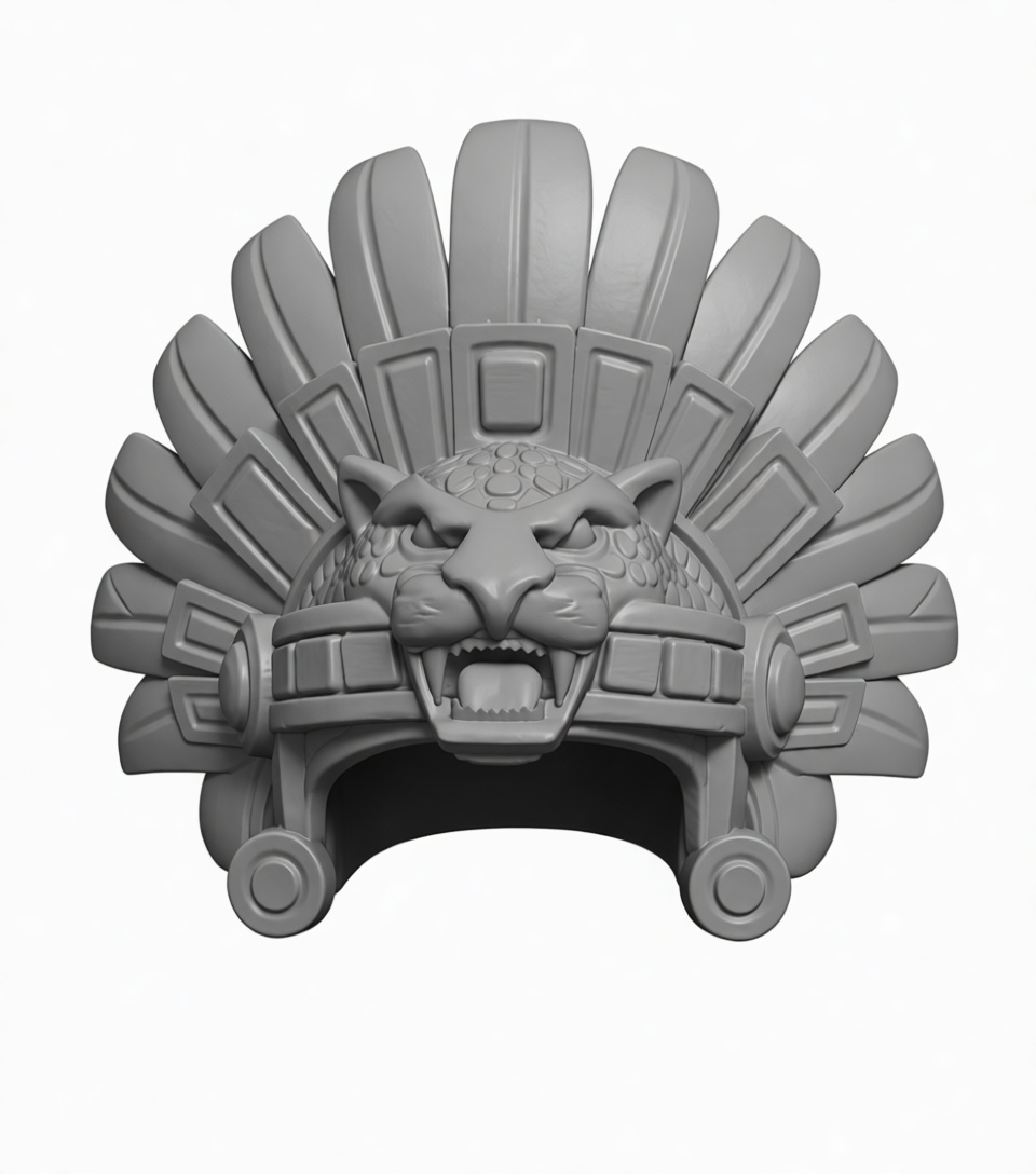 Aztec Jaguar Helmet STL – Free 3D Print Model | Remeshy