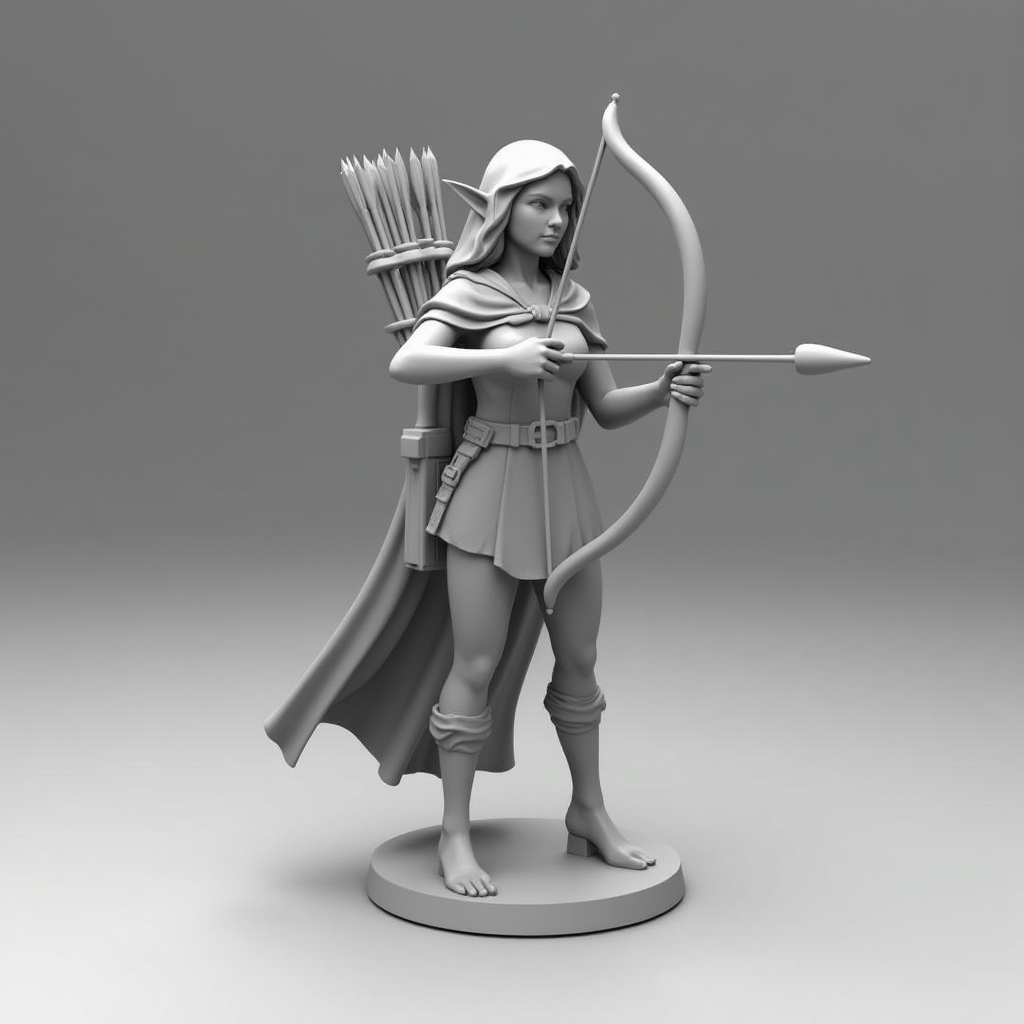 Female Elf Ranger Miniature STL – Free 3D Print Model | Remeshy