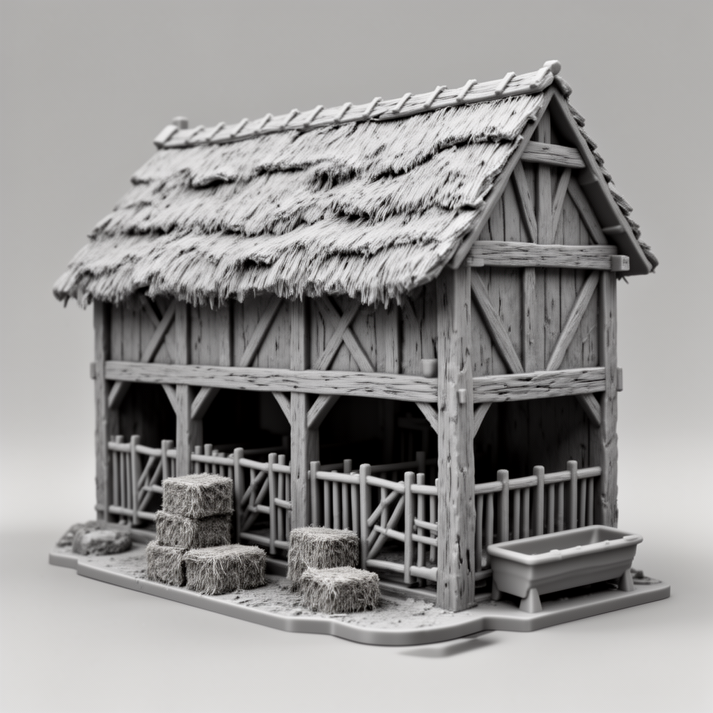 Medieval Town Stables Model STL – Free 3D Print Model | Remeshy